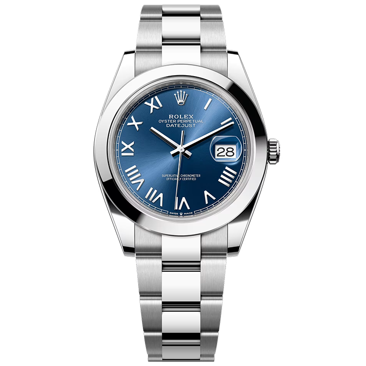 Rolex, Datejust 41, 126300, Blue New Roman Dial, Stainless Steel, Smooth Bezel, Oyster Bracelet, 41mm