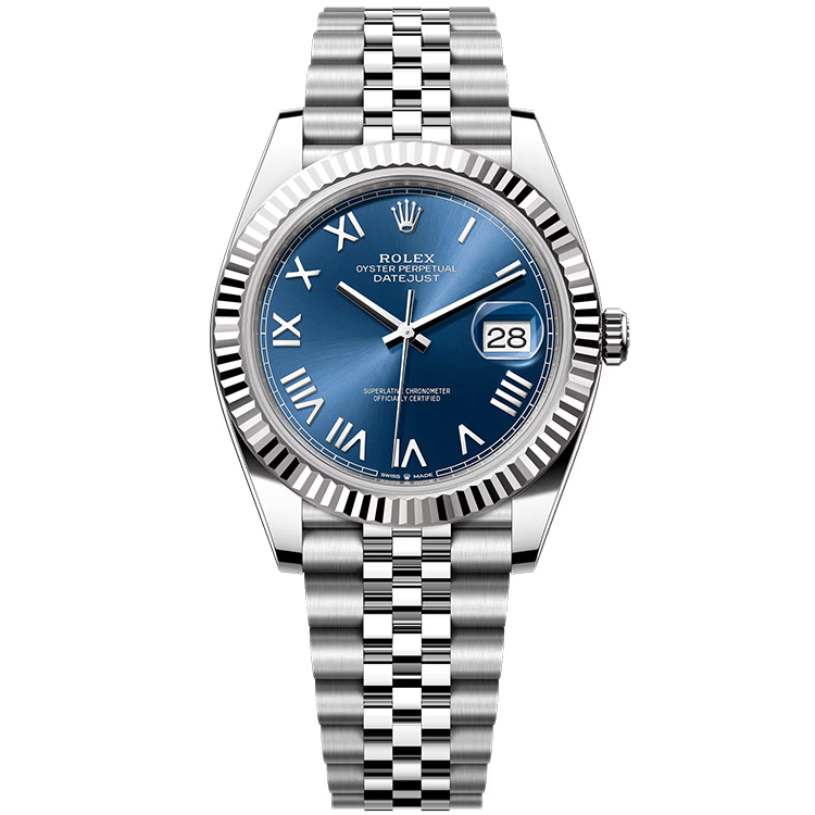 Rolex, Datejust 41, 126334, Blue New Roman Dial, Stainless Steel, Fluted Bezel, Jubilee Bracelet, 41mm