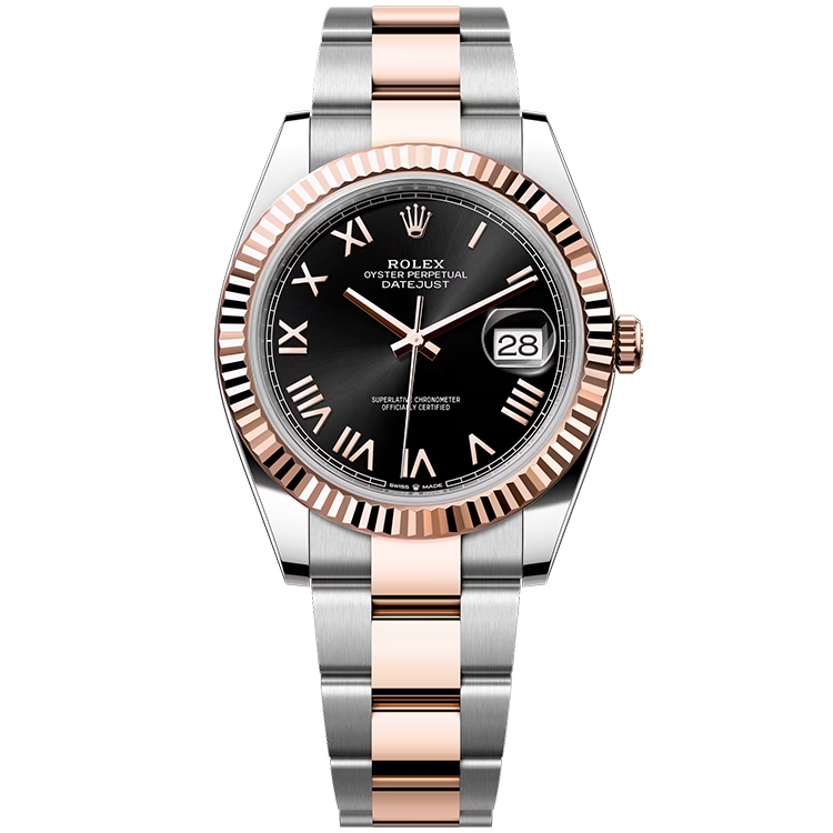 Rolex, Datejust, 126331, Black Roman Dial, Steel & Rose Gold, Oyster Bracelet, 41mm