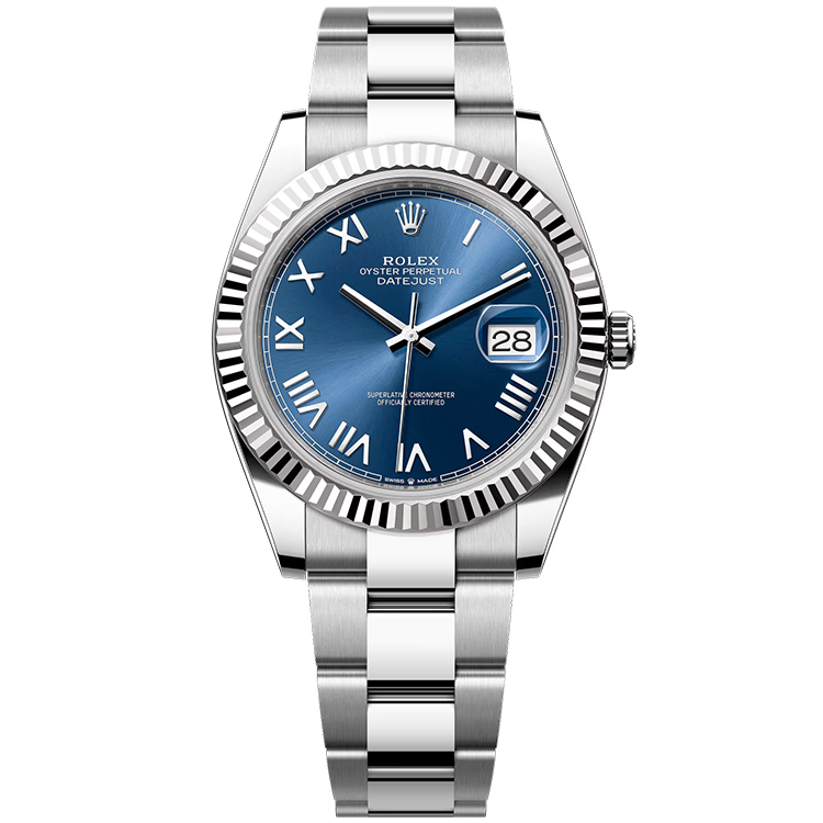 Rolex, Datejust 41, 126334, Blue New Roman Dial, Stainless Steel, Fluted Bezel, Oyster Bracelet, 41mm