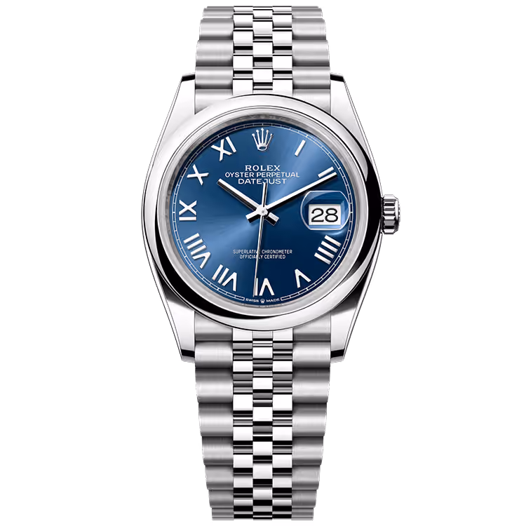 Rolex, Datejust 36, 126200, Blue New Roman Dial, Stainless Steel, Smooth Bezel, Oyster Bracelet, 36mm