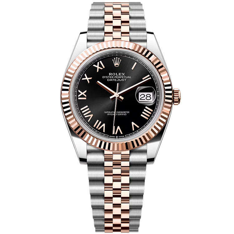 Rolex, Datejust, 126331, Black Roman Dial, Steel & Rose Gold, Jubilee Bracelet, 41mm