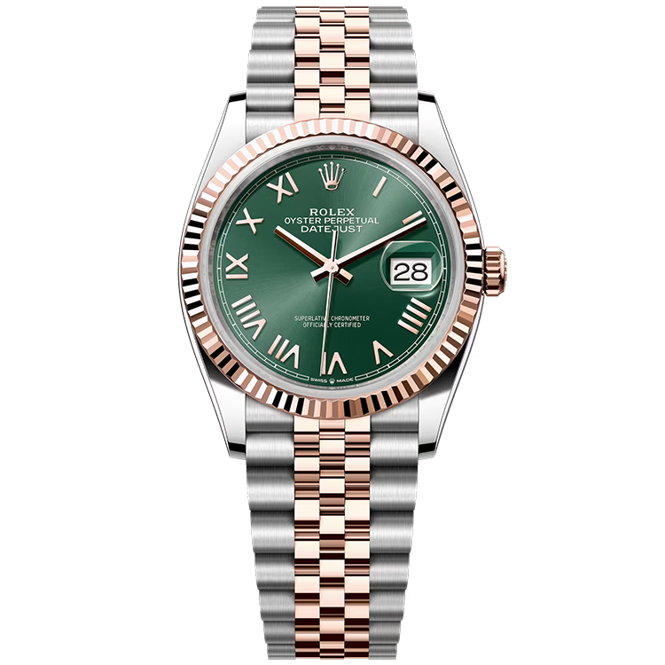 Rolex, Datejust 36, 126231, Mint New Roman Dial, Steel & Rose Gold, Fluted Bezel, Jubilee Bracelet, 36mm