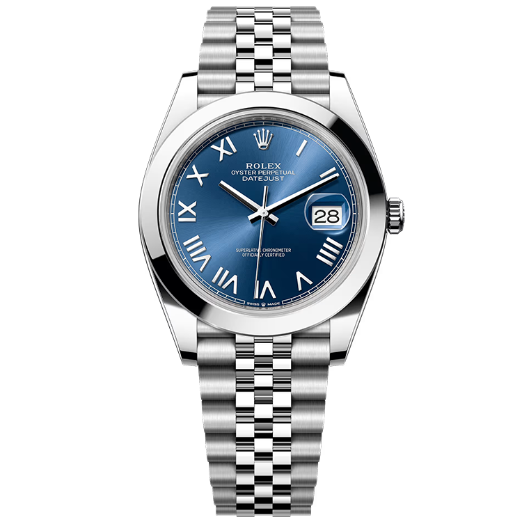 Rolex, Datejust 41, 126300, Blue New Roman Dial, Stainless Steel, Smooth Bezel, Jubilee Bracelet, 41mm