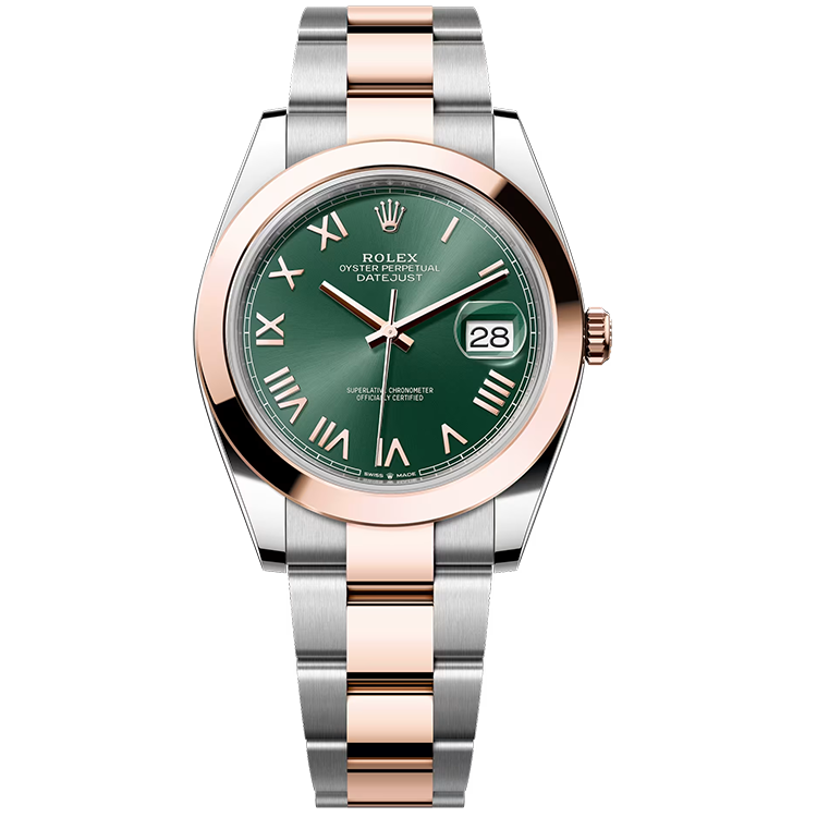Rolex, Datejust 41, 126301, Mint Roman Dial, Steel & Rose Gold, Smooth Bezel, Oyster Bracelet, 41mm