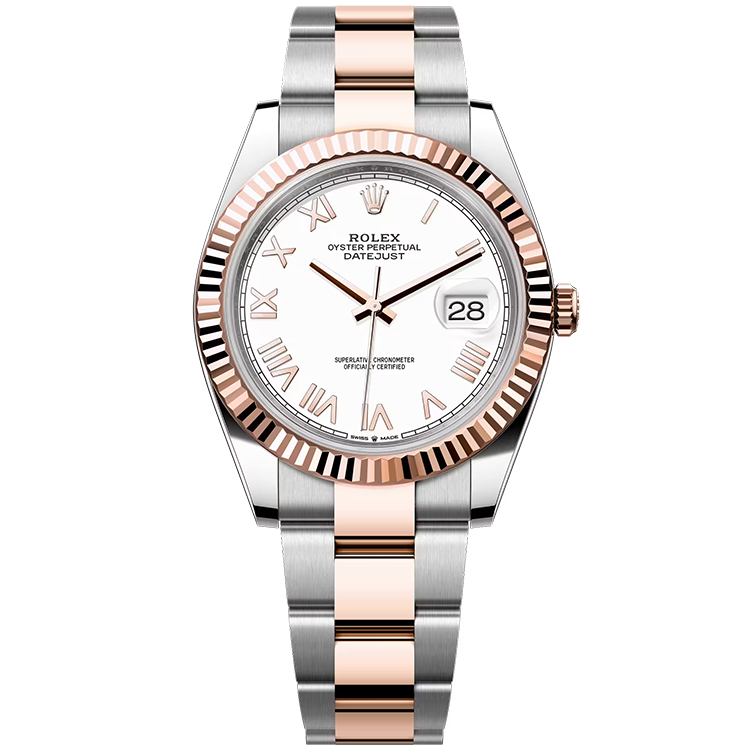 Rolex, Datejust, 126331, White Roman Dial, Steel & Rose Gold, Oyster Bracelet, 41mm