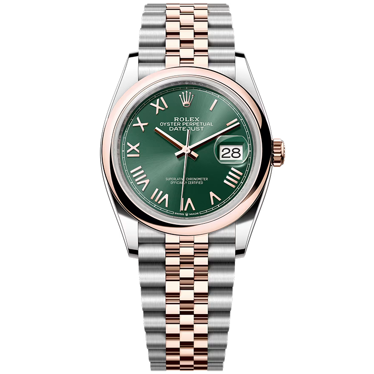 Rolex, Datejust 36, 126201, Mint New Roman Dial, Steel & Rose Gold, Smooth Bezel, Jubilee Bracelet, 36mm