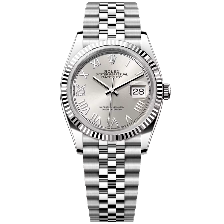 Rolex, Datejust 36, 126234, Oyster New Roman Diamond Dial, Stainless Steel, Fluted Bezel, Jubilee Bracelet, 36mm