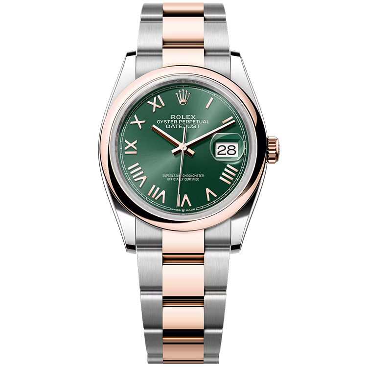 Rolex, Datejust 36, 126201, Mint New Roman Dial, Steel & Rose Gold, Smooth Bezel, Oyster Bracelet, 36mm