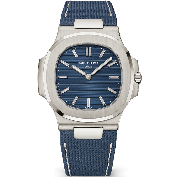 Patek Philippe, Nautilus, 5810G, Blue Dial, 50th Anniversary, White Gold, Fabric Bracelet, 41mm - Limited 1000