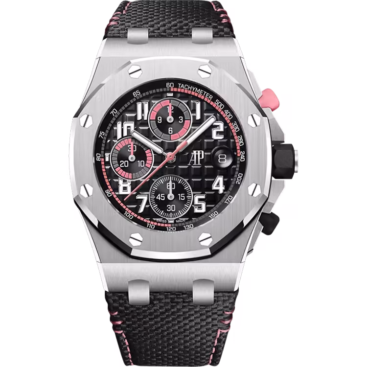 Audemars Piguet, Royal Oak Offshore, 26238ST, Black Dial, Chronograph, Stainless Steel, Leather Strap, 42mm