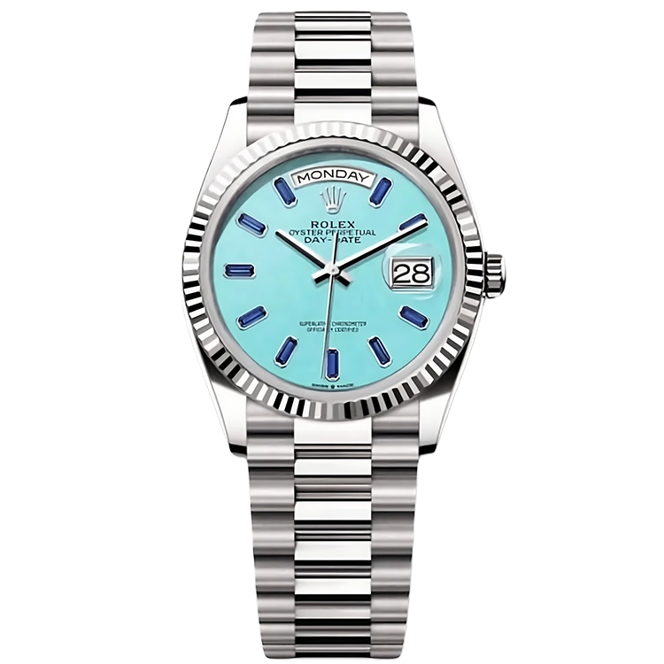 Rolex, Day-Date 36, 128239, Turquoise Dial, White Gold, Presidential Bracelet, 36mm