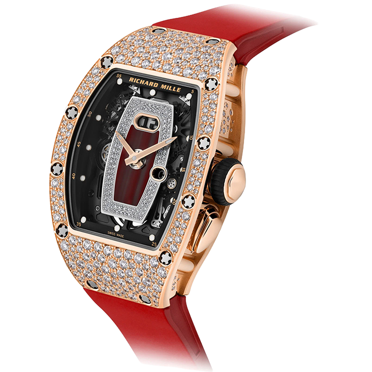 Richard Mille, RM 037, Skeleton Diamond Dial, Rose Gold, Snow Diamond Bezel, 53mm