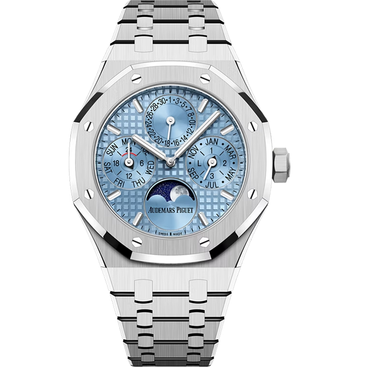 Audemars Piguet, Royal Oak, 26684ST, Ice Blue Dial, Perpetual Calendar, Stainless Steel, 38mm - Limited 150