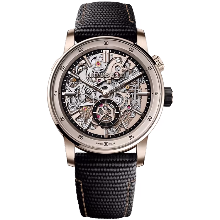 Audemars Piguet, 11.59, 26397QS, Skeleton Dial, Minute Repeater, Supersonnerie, Black Ceramic, Rubber Strap, 41mm