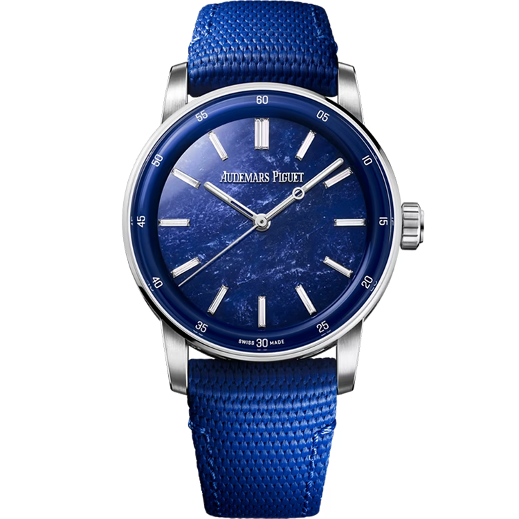 Audemars Piguet, Code 11.59, 15210BC, Blue Sodalite Dial, White Gold, Rubber Strap, 41mm
