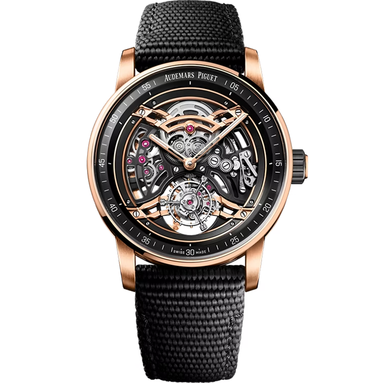 Audemars Piguet, 11.59, 26601NR, Skeleton Dial, Flying Tourbillon, Rose Gold, Rubber Strap, 41mm - Limited 50 Pieces