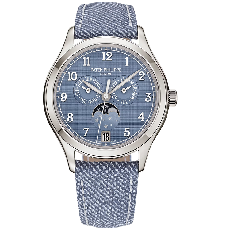 Patek Philippe, Complications, 4946G, Blue Dial, Annual Calendar, White Gold, Fabric Strap, 38mm