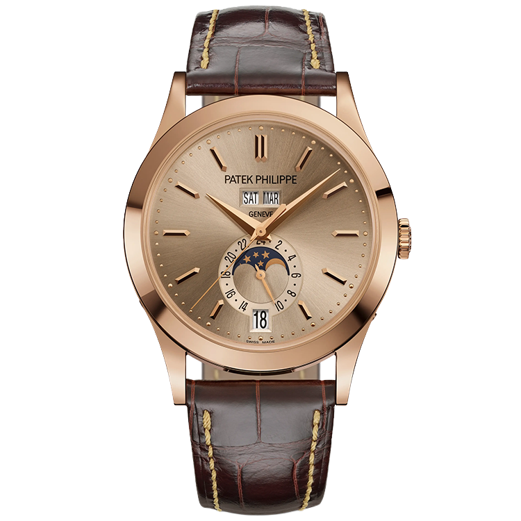 Patek Philippe, Complications, 5396R, Beige Dial, Moon Phase, Rose Gold, Leather Strap, 38.5mm
