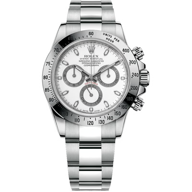 Rolex, Daytona, 116520, White Dial, Chronograph, Stainless Steel, Oyster Bracelet, 40mm