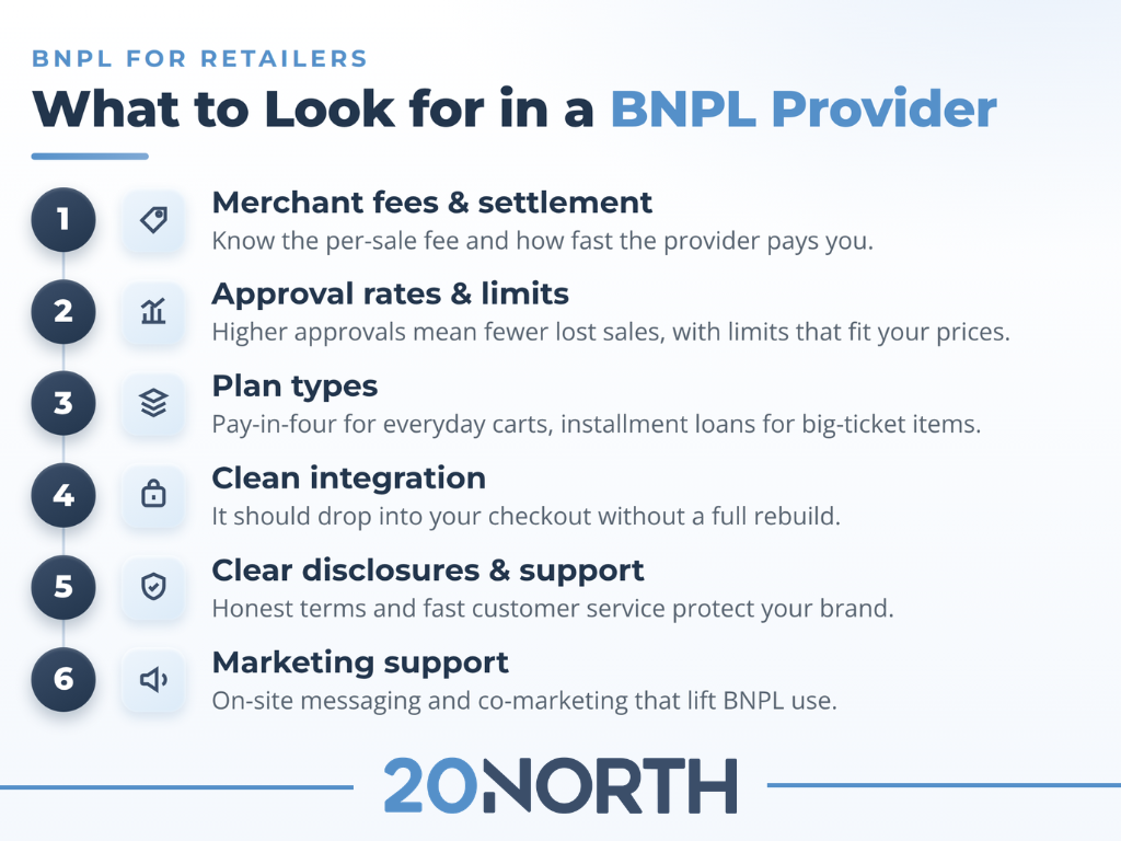 what to look for in a BNPL provider
