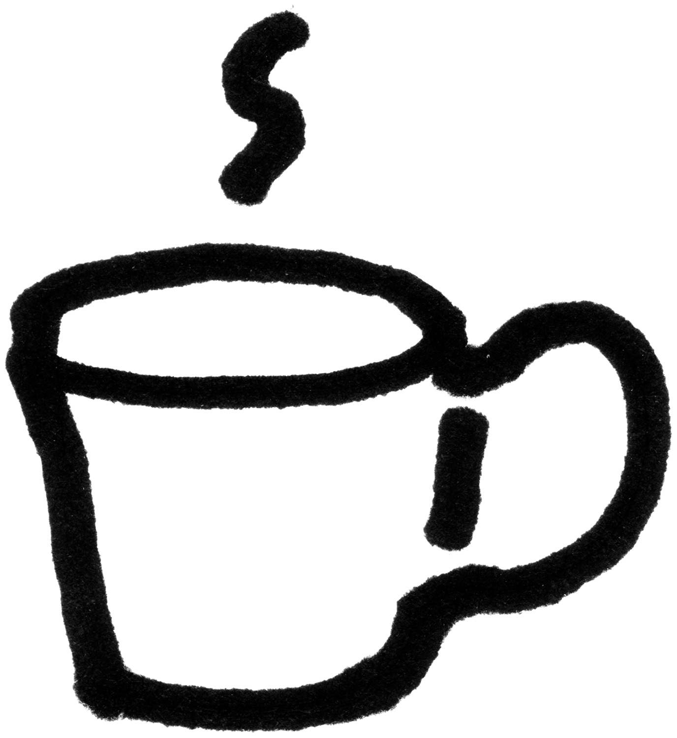 따뜻한 차가 담긴 선으로 그린 컵 일러스트