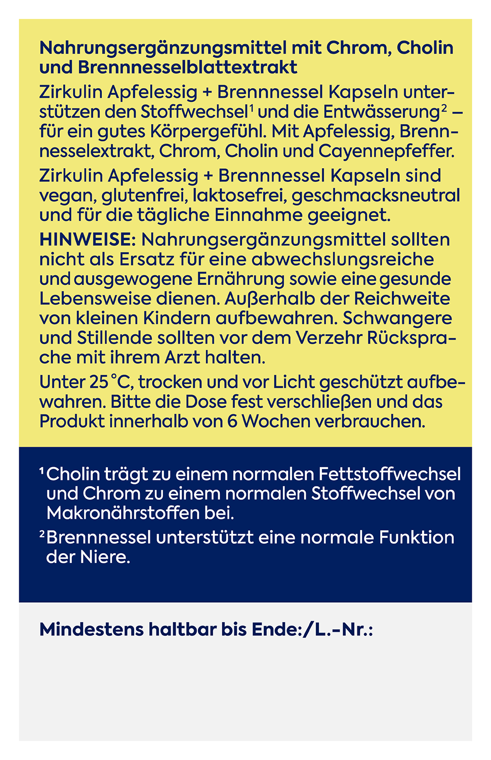 Apfelessig + Brennnessel Kapseln