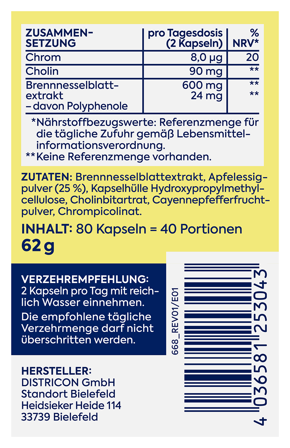 Apfelessig + Brennnessel Kapseln