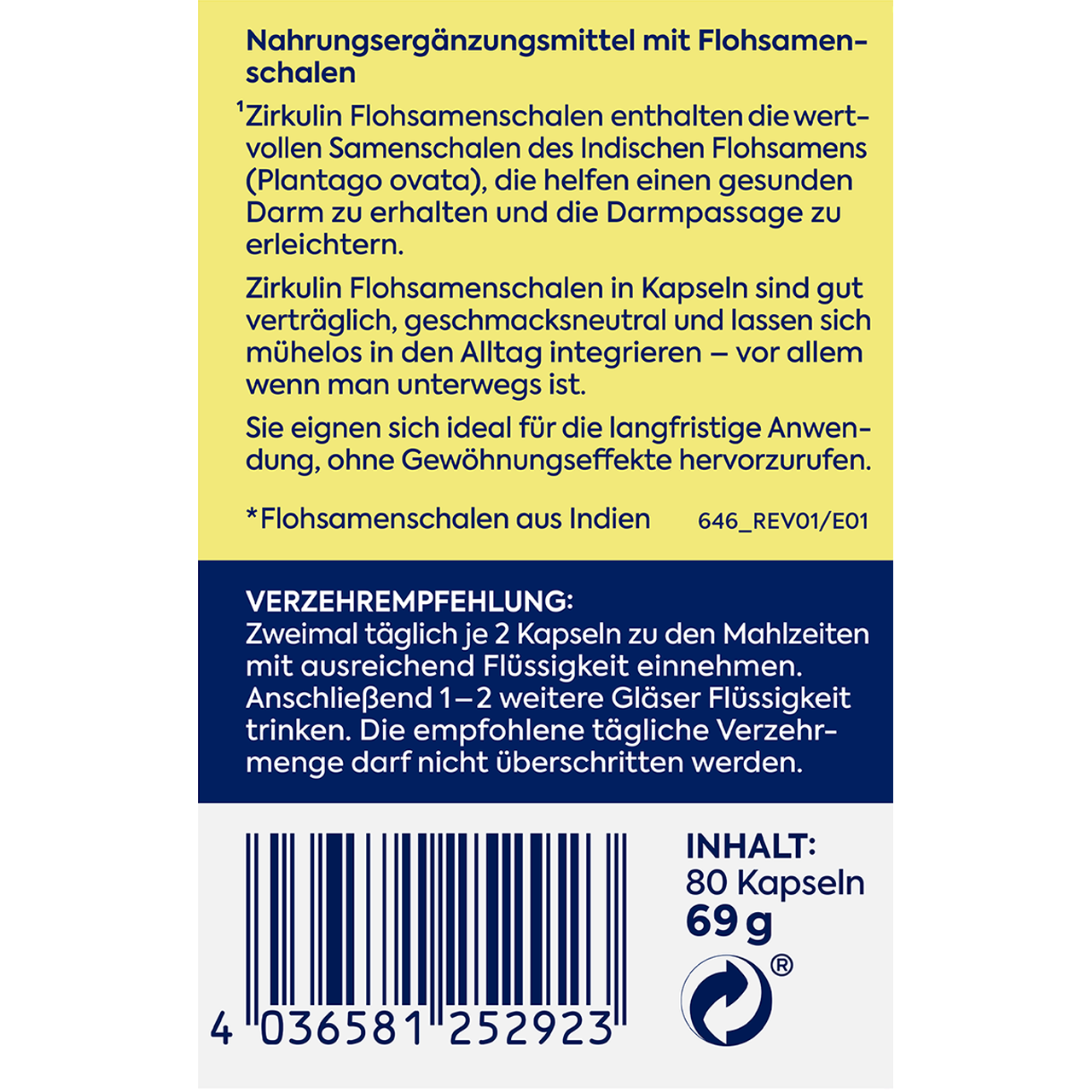 Flohsamenschalen in Kapseln