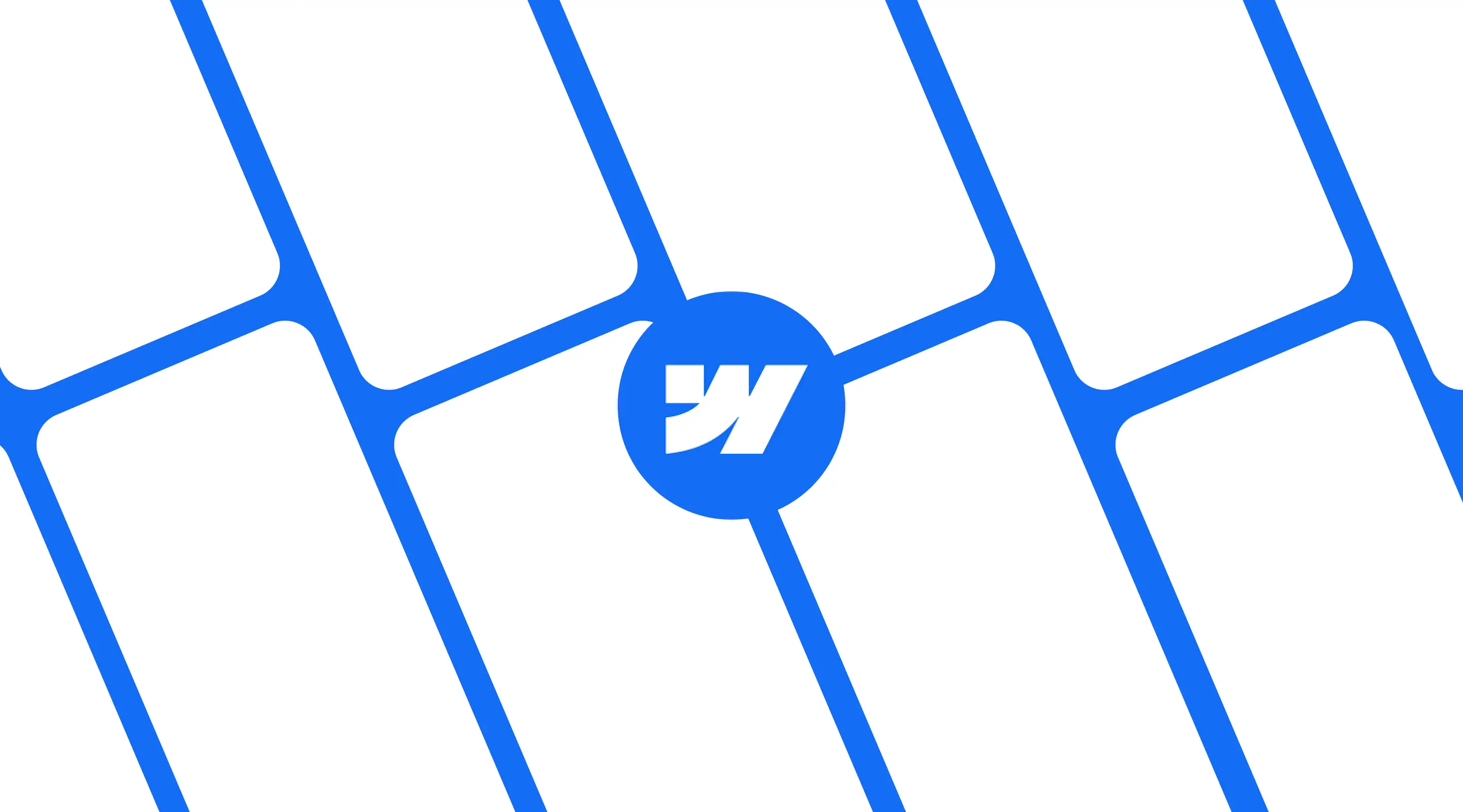 webflow icon on a blue background