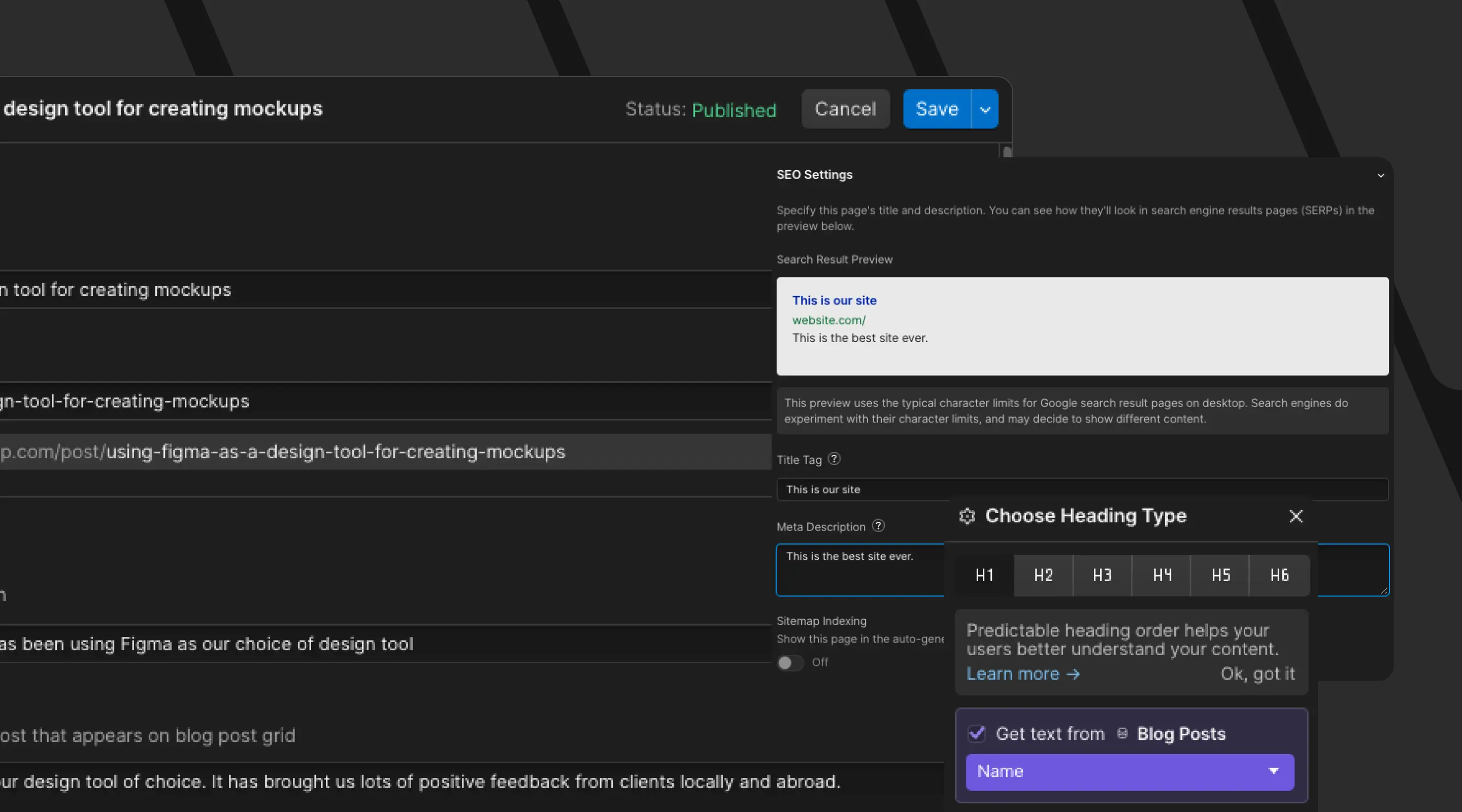 screenshots of webflow's design canvas