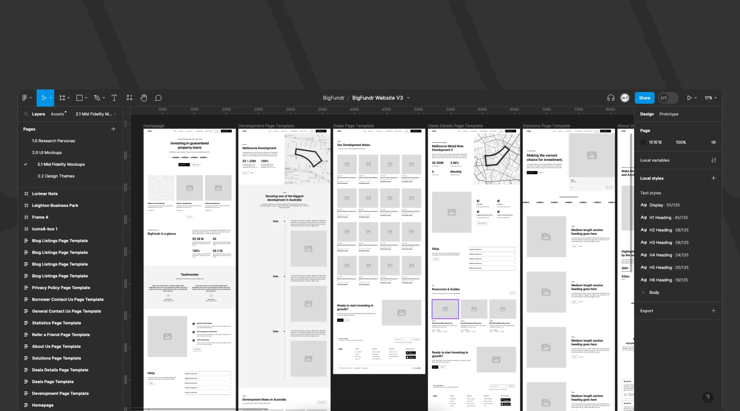 a preview of bigfundr's web design project