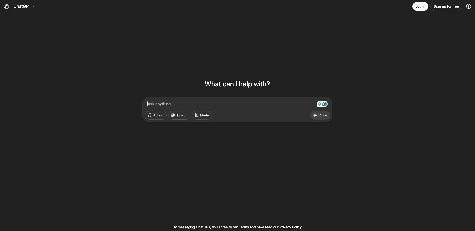 screenshot of chatgpt