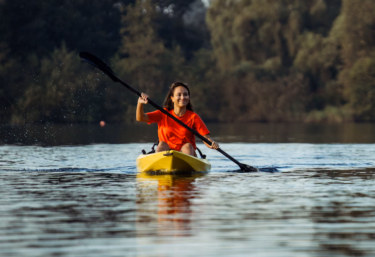 Kayaking on a lake