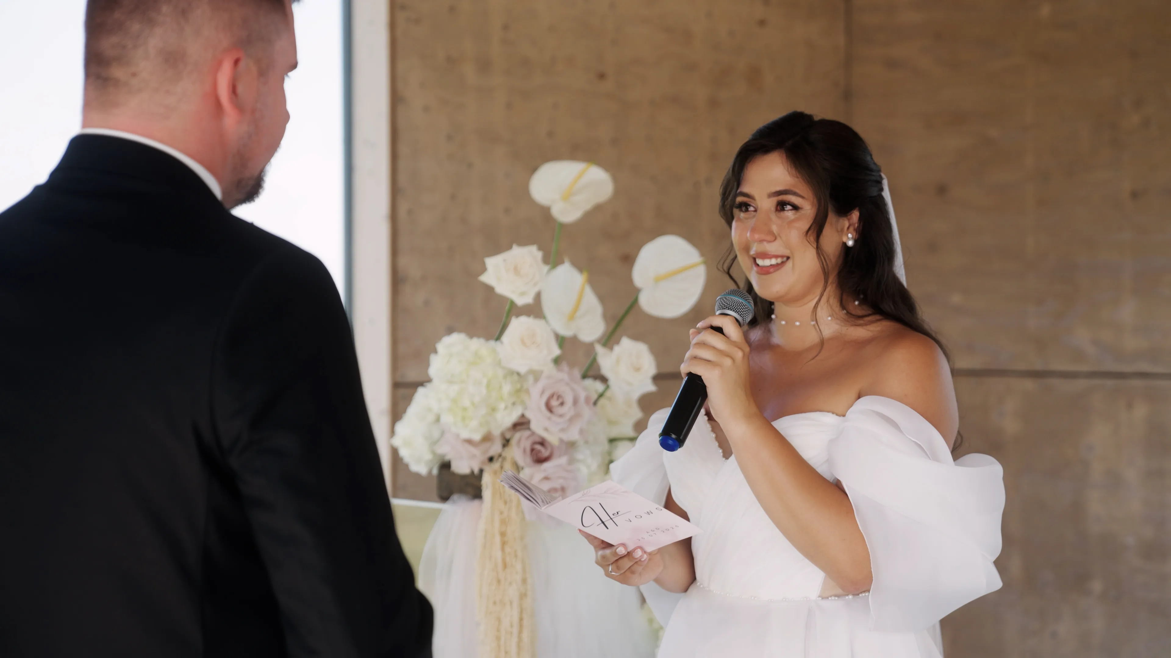 Bride giving a wedding speech