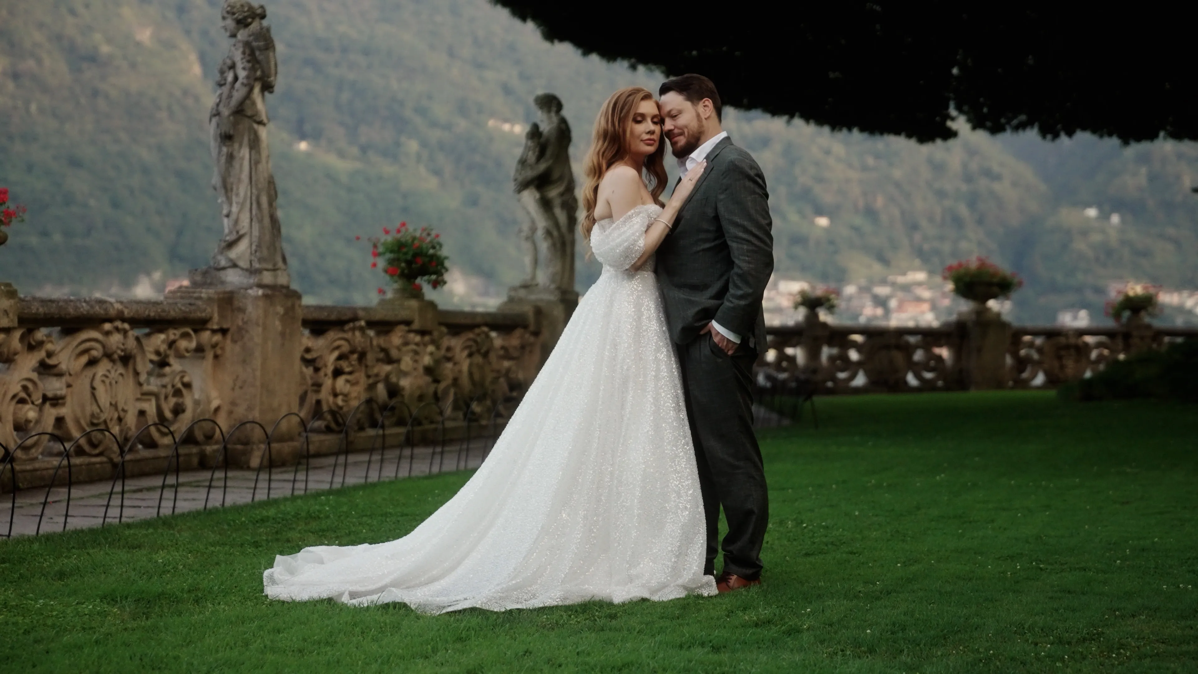 Bride and groom on a wedding day