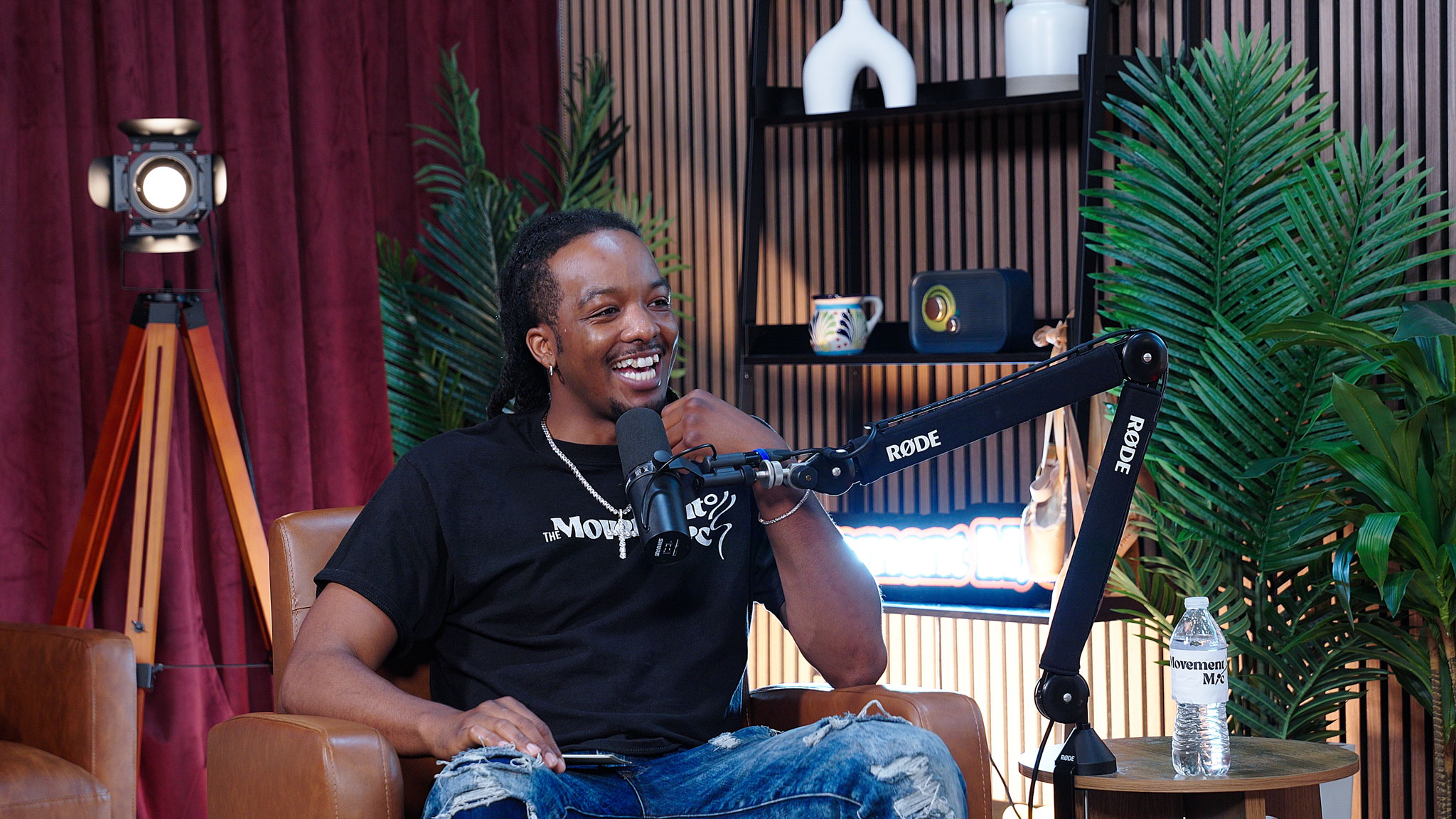 Custom podcast set at Dialed Studios in Denver