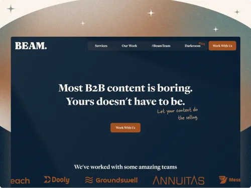 Beam Content Website Highlight
