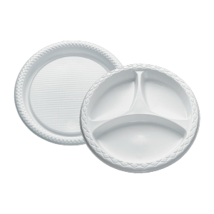 Plato de plástico blanco 400 pz