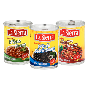 Frijoles Enteros La Sierra 19.5 oz Negros, Pintos y Charros