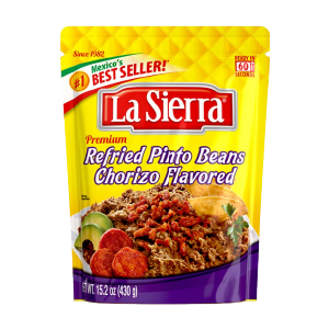Frijoles Refritos Pintos con Chorizo La Sierra Pouch 15 oz