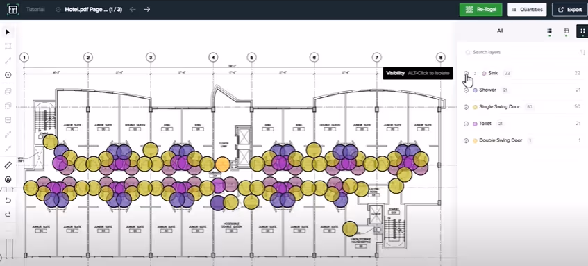 Changing the visibility of any classification within Togal.AI
