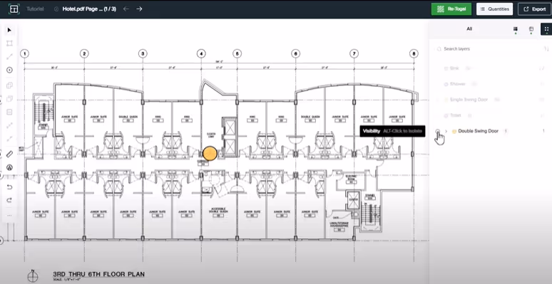 To change the visibility of all other classifications, hold “control” and click the check icon within Togal.AI