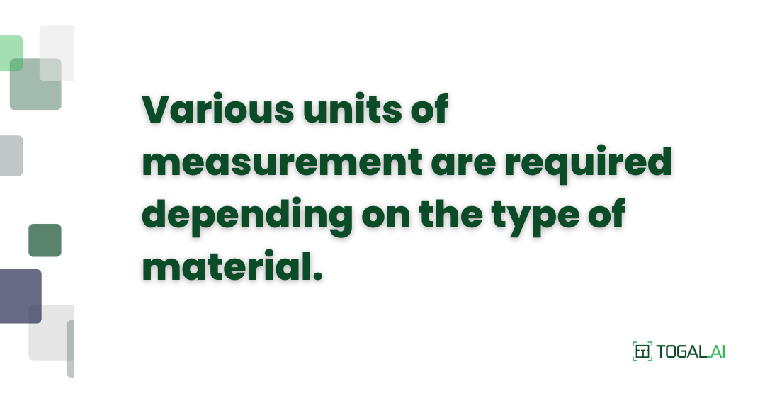 Measurement Types of Material Takeoff