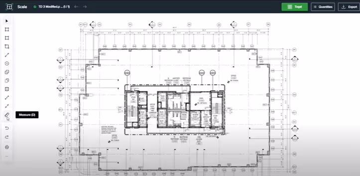 Selecting the measure tool within Togal.AI