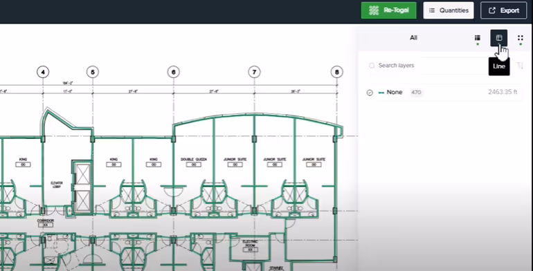Lines auto populated within Togal.AI