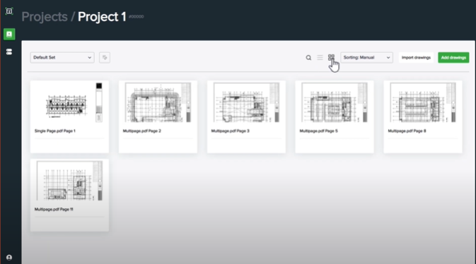 Grid View of Projects within Togal.AI