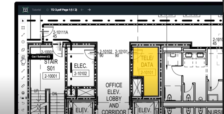 An example of highlighted area within Togal.AI