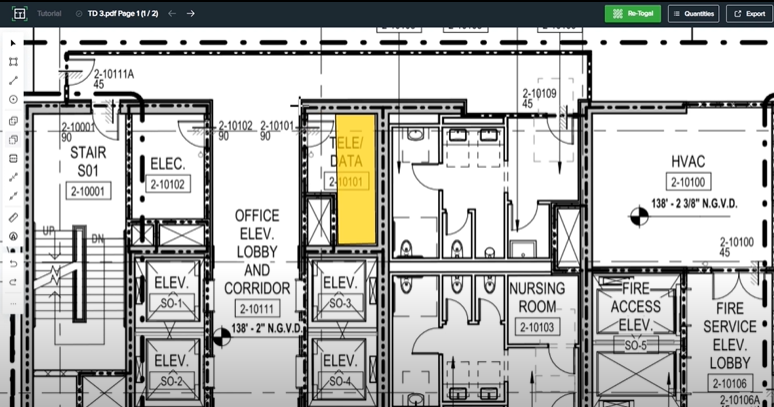 Example of deleted area within Togal.AI