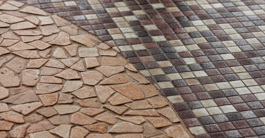 Stenciled concrete finish